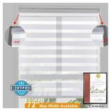 Persilux Cordless Zebra Blinds for Windows, Roller Shades for Windows (34.5" W x 64" H, White) Dual Layer Fabric for Day and Night,Room Darkening Shades for Home, Office, Bedroom and Living Room