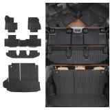 $120 Rongtaod Floor Mat Compatible with 2020-2025 2026 Toyota Highlander Trunk Mat Cargo Mat Cargo Liner Back Seat Cover Floor Liner 2024 Highlander Accessories (Trunk Mat with Backrest Mat+Floor Mats