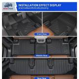 $120 Rongtaod Floor Mat Compatible with 2020-2025 2026 Toyota Highlander Trunk Mat Cargo Mat Cargo Liner Back Seat Cover Floor Liner 2024 Highlander Accessories (Trunk Mat with Backrest Mat+Floor Mats