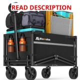 Blomoba Collapsible Wagon Cart, Flexible Handle, Portable Collapsible Wagon with All-Terrain Wheels 360  Rotation, 220LBS Heavy Duty Utility Cart for Garden Camping Grocery Sports Shopping Beach