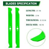 42" Deck Mower Blades Fit for EGO Power+ ZT4204L E6 Z42 Z6 Zero Turn Riding Mower Replaces OEM AB4200D 2 Pack