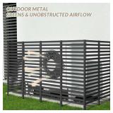CADUKE Black Metal Outdoor Privacy Screen, Decorative Privacy Fence for Yard, Patio - Outdoor Divider, Garden Fence, Air Conditioner Fence, 12 Panels with 6 Stakes