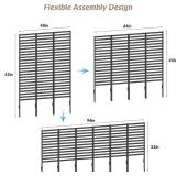 CADUKE Black Metal Outdoor Privacy Screen, Decorative Privacy Fence for Yard, Patio - Outdoor Divider, Garden Fence, Air Conditioner Fence, 12 Panels with 6 Stakes
