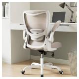 $150 MUXX.STIL Office Chair, Ergonomic Desk Chair with Adjustable Lumbar Support and Flip up Armrest, Breathable Mesh Computer Chair for Home Office, Khaki