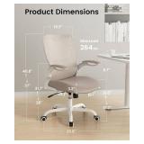 $150 MUXX.STIL Office Chair, Ergonomic Desk Chair with Adjustable Lumbar Support and Flip up Armrest, Breathable Mesh Computer Chair for Home Office, Khaki