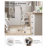 $150 MUXX.STIL Office Chair, Ergonomic Desk Chair with Adjustable Lumbar Support and Flip up Armrest, Breathable Mesh Computer Chair for Home Office, Khaki