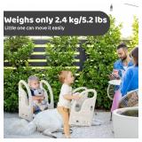 Onasti Toddler Step Stool for Bathroom Sink, Adjustable 2 Step Stop for Kids with Handles, Toilet Stool Potty Training, Plastic Ladder Toddler Helper Stool for Bedroom Kitchen Counter Grey White