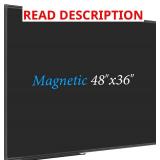 JILoffice Magnetic Chalkboard/Black Board 48 x 36 Inch, Black Aluminum Frame Board with Marker Tray for Office Home and School