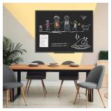 JILoffice Magnetic Chalkboard/Black Board 48 x 36 Inch, Black Aluminum Frame Board with Marker Tray for Office Home and School