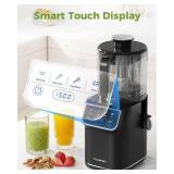 $129 TUUMIIST 3-in-1 Cold Press Juicer Machine, Smart Touch Masticating Juicers for Whole Fruit & Vegetable, 6.5" Wide Chute Slow Juicer for Nut Milk & Sorbet, High Yield, 100oz Large Capacity, Easy C