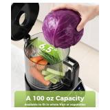 $129 TUUMIIST 3-in-1 Cold Press Juicer Machine, Smart Touch Masticating Juicers for Whole Fruit & Vegetable, 6.5" Wide Chute Slow Juicer for Nut Milk & Sorbet, High Yield, 100oz Large Capacity, Easy C