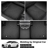 Powerty Floor Mats for 2023 2024 2025 2026 Lexus RX RX350 RX350h RX500h (NOT for RX450h+ PHEV) Accessories All Weather Floor Liner 3D TPE 1st & 2nd Row Floor Mat Heavy-Duty Floor Liners