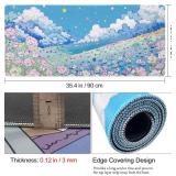 Extended Large Gaming Mouse Pads Mat 35.4"x15.7"x0.12"(3mm Thick), Oversized Office Desk Mat with Stitched Edges Blue