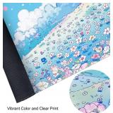 Extended Large Gaming Mouse Pads Mat 35.4"x15.7"x0.12"(3mm Thick), Oversized Office Desk Mat with Stitched Edges Blue