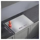 304 Stainless Steel Cutting Board   Stainless Steel Kitchen Chopping Boards Non-Slip, Dishwasher Safe   Ideal for Meat, Vegetables, Fruits, Bread & Baking   Commercial & Home Use (15.7 * 11.8in)