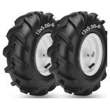 13x5.00-6" Tiller Tire and Wheel, 3/4" Axle Size 13x5.00-6 Tiller Tires Compatible with Troy-Bilt, Craftsman, Garden Tractor, Trencher, Tillers Replacement Tire, 3-1/8" Centered Hub, 2 Pack