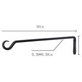23 inch Plant Hanger, Sturdy Hanging Plant Bracket Outdoor, Hanging Plant Wall Hook Heavy Duty, for Hanging Bird Feeders, Planters, Lanterns, Wind Chimes, Indoor/Outdoor Use, Black, Set of 2
