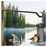 23 inch Plant Hanger, Sturdy Hanging Plant Bracket Outdoor, Hanging Plant Wall Hook Heavy Duty, for Hanging Bird Feeders, Planters, Lanterns, Wind Chimes, Indoor/Outdoor Use, Black, Set of 2
