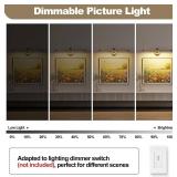 Hard-Wired Picture Lights 23.62 Inch Dimmable LED Wall Art Lighting Modern Brass Gallery Light Poster Lights Adjustable Swing Arm Picture Frame Light For Display Art Work,14W,2700K, Warm White