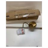 Hard-Wired Picture Lights 23.62 Inch Dimmable LED Wall Art Lighting Modern Brass Gallery Light Poster Lights Adjustable Swing Arm Picture Frame Light For Display Art Work,14W,2700K, Warm White