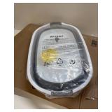 Collapsible Dog Bath Tub for Small Dogs & Cats, Portable Puppy Bath Tub with Water Drain Plug, Space Saving Foldable Pet Bathtub for Indoor & Outdoor Use, Grey