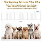 Snuowu 16" Freestanding Short Dog Gate for Small Dogs   Foldable & Retractable, Expands Up to 72" Wide, 6-Panel Pet Barrier for Doorways, Stairs & Hallways (White)