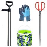 Mantis and Ghost Shrimp Pump Kits, Easy to Carry Beach Artifact, Shrimp Extractor Clam Pump Gun, Seafood Catching Device Stainless Steel Catching Tool (large size kits)