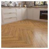 Yenhome Peel and Stick Floor Tile Brown 6"x36" Self-Adhesive Vinyl Flooring, Waterproof Wood Look Easy to Install Sticky Tiles for Kitchen, Bathroom - Durable, Brown 17 Sheet Floor Tiles