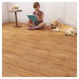 Yenhome Peel and Stick Floor Tile Brown 6"x36" Self-Adhesive Vinyl Flooring, Waterproof Wood Look Easy to Install Sticky Tiles for Kitchen, Bathroom - Durable, Brown 17 Sheet Floor Tiles