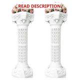 DAMAGED, SINGLE Vintage Wedding Roman Pillars, Columns and Pillars,White Pillar Stand for Ceremonies,Events,Banquets,Flower and Plant Display(Heart Shaped)