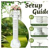 DAMAGED, SINGLE Vintage Wedding Roman Pillars, Columns and Pillars,White Pillar Stand for Ceremonies,Events,Banquets,Flower and Plant Display(Heart Shaped)