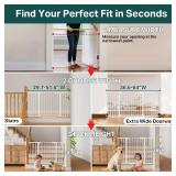 Cumbor 29.7 51.5" Extra Wide Baby Gate for Stairs, Pressure-Mounted Dog Gates for Doorways & Hallways, Auto-Close Walk-Through, No-Trip Design, Child Proof Safety, Dog/Pet Gate for Indoor Use, White