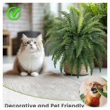 FOREST PRINCE 35" Ferns Artificial Bush Plants Large, 2 Artificial Boston Ferns with 39 Fronds for Outdoors Home Decor