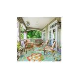 Lahome Floral Indoor Outdoor Rugs, 6x9ft Non Slip Outdoor Patio Rug for Balcony Deck, Soft Outdoor Area Rug for Camping PicnicBackyard, RV Outdoor Rugs for Living Room Dining Bedroom,Multi