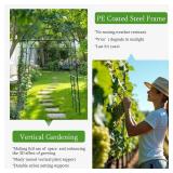 Garden Arch Arbor Trellis for Climbing Plants Outdoor, 7.8 ft Extra Tall Cucumber Trellis Raised Bed Climbing Vine Plant Support, Grape Vegetable Tomato Pumpkin Peas Bean, Black