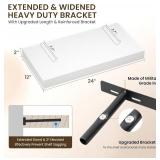 Dreamland 32" Floating Shelves for Wall, 12" Deep Thicker White Floating Shelves, Wall-Mounted Shelves for Bedroom, Living Room, Kitchen, Bathroom - Set of 2