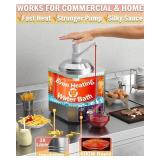 Nacho Cheese Dispenser, 2.8Qt Nacho Cheese Dip Warmer with Pump, Hot Fudge Warmer with 9-Level Temperature Adjustment, Commercial Sauce Dispenser Machine for Queso para Nachos, Caramel Syrup Pumps
