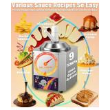 Nacho Cheese Dispenser, 2.8Qt Nacho Cheese Dip Warmer with Pump, Hot Fudge Warmer with 9-Level Temperature Adjustment, Commercial Sauce Dispenser Machine for Queso para Nachos, Caramel Syrup Pumps