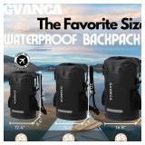 Waterproof Roll Top Kayak Dry Backpack, Floating Outdoor Dry Sack Boating Sailing Canoeing Rafting Fishing Camping 85L Black