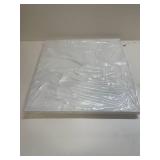 zoinart Hand Painted White Canvas Wall Art, 20x20 Inches Abstract Thick Textured Painting, Plaster Wall Art