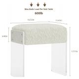 Vanity Stool Chair and Pouf Ottoman-Modern Multifunctional Vanity Stool and Foot Rest with Wool and Acrylic Leg for Makeup Room, Living Room, Bedroom