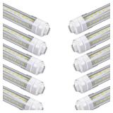 $220 10 Pack 5 ft T8 LED Tube Lights, R17d F60T12 Fluorescent Replacement, 57.8 in Actual Length, 45W 4500lm, 6500K Cool White, Type B Ballast Bypass Dual-Ended Power for Basement Shop Sign Lights
