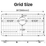 Sink Grid 26" X 14 1/16", Kitchen Sink Grid, Sink Protectors for Kitchen Sinks, Stainless Steel Material, Sink Bottom Grid with Rear Drain for Single Bowl (26" X 14 1/16")