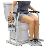 Vive Toilet Safety Rail with Arms - 300LBS Support Frame with Handles for Seniors, Elderly, Handicap & Disabled - Grab Bar Handrail - Bathroom Riser Assistance Aid - Stand Alone Lifter to Help Stand