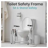 Vive Toilet Safety Rail with Arms - 300LBS Support Frame with Handles for Seniors, Elderly, Handicap & Disabled - Grab Bar Handrail - Bathroom Riser Assistance Aid - Stand Alone Lifter to Help Stand