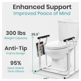 Vive Toilet Safety Rail with Arms - 300LBS Support Frame with Handles for Seniors, Elderly, Handicap & Disabled - Grab Bar Handrail - Bathroom Riser Assistance Aid - Stand Alone Lifter to Help Stand