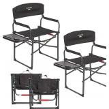 SUNNYFEEL Camping Directors Chair, Heavy Duty,Oversized Portable Folding Chair with Side Table, Pocket for Beach, Fishing,Trip,Picnic,Lawn,Concert Outdoor Foldable Camp Chairs