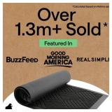 GORILLA GRIP 100% Waterproof All-Season WeatherMAX Doormat US Designed Natural Rubber, Stain and Fade Resistant, Low Profile Indoor Outdoor Door Mats, Easy Clean Patio Mat, 23x35, Black Diamond