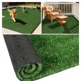 TOOKOO Artificial Grass Outdoor Rug - 4FT x 6FT Fake Grass for Dogs - Patio Balcony Turf Mat - 20mm Pile Height with Drain Hole