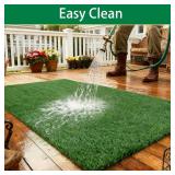 TOOKOO Artificial Grass Outdoor Rug - 4FT x 6FT Fake Grass for Dogs - Patio Balcony Turf Mat - 20mm Pile Height with Drain Hole